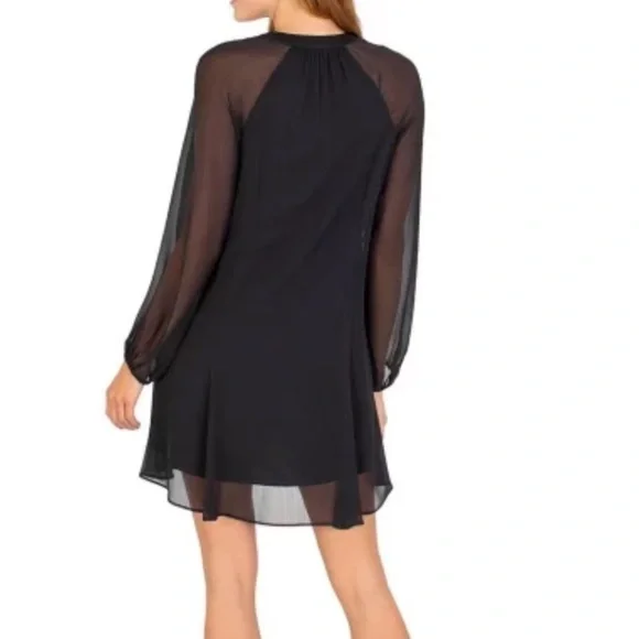 JOIE Long Balloon Sleeve MIDI Dress Black M - Picture 5 of 10